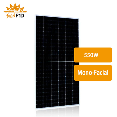 Dostosowane panele słoneczne PERC o mocy 550 W Półogniwa monokrystaliczne Monofacial o wysokiej wydajności